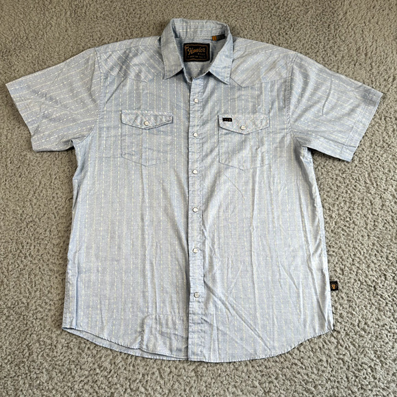 Howler Brothers Other - Howler Bros Shirt Men's Large Blue Lightning Bolt Button Up Pearl Snap Western